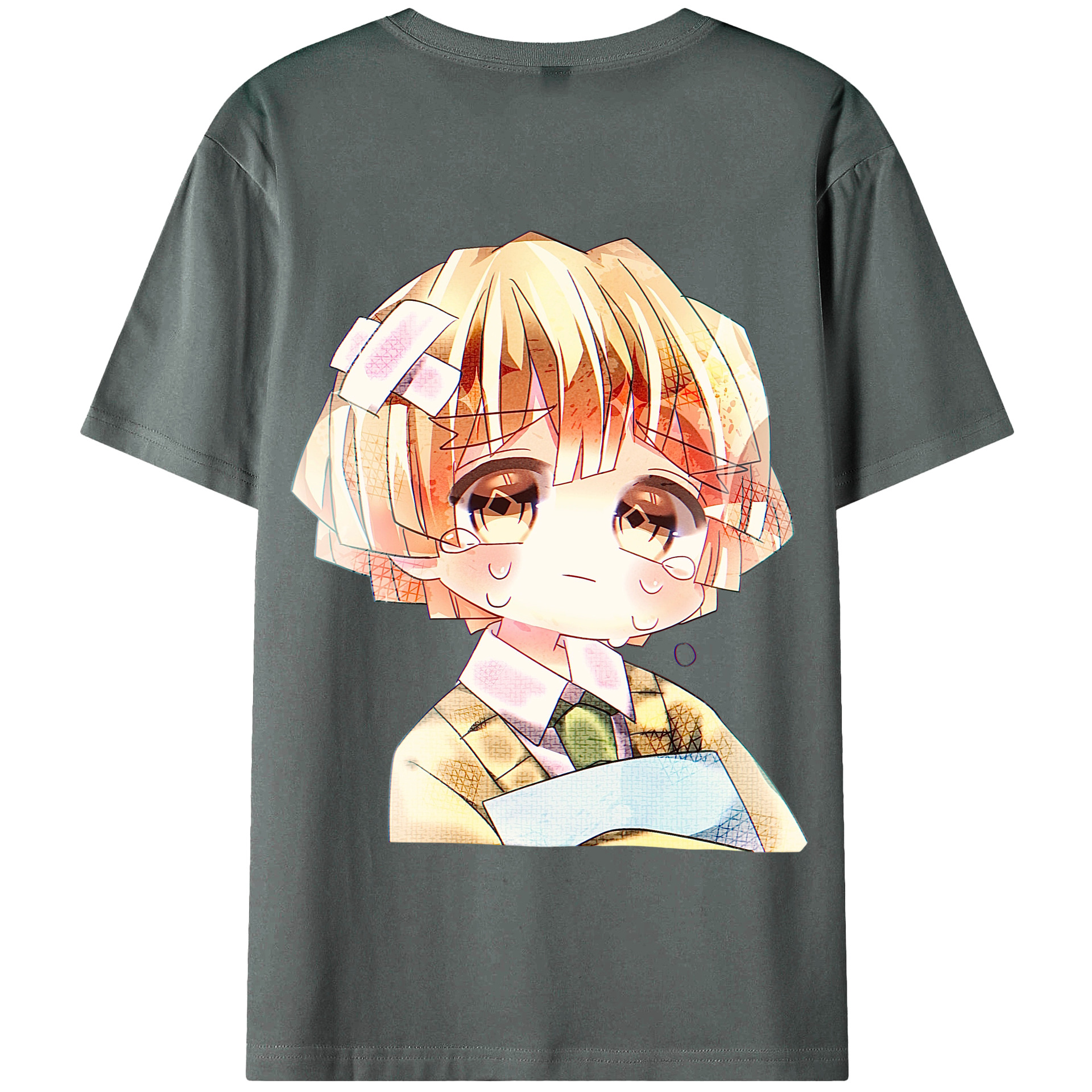 （画像用） 鬼滅の刃（きめつのやいば）我妻 善逸／あがつま ぜんいつ Agatsuma Zenitsu 綿100％半袖Tシャツ（背面プリント）